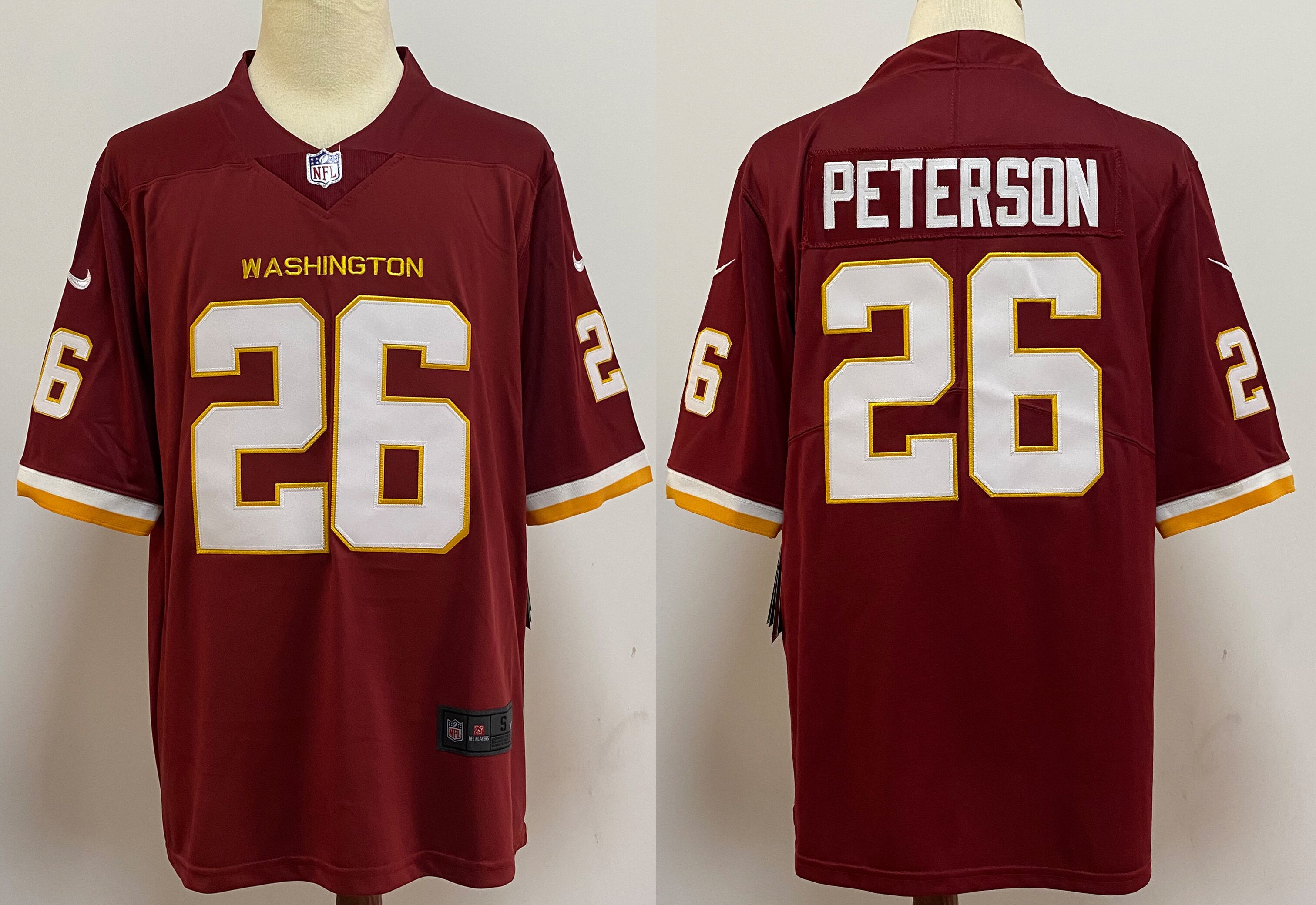 Men Washington Redskins #26 Peterson Red 2020 Vapor Untouchable Playe Nike NFL Jersey->green bay packers->NFL Jersey